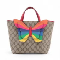 グッチ GGスプリーム PVCxレザー ハンドバッグ ベージュ 550768