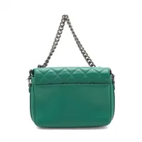 Chanel Matelasse Lambskin 2 Way Shoulder Bag Green Gunmetal