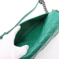 Chanel Matelasse Lambskin 2 Way Shoulder Bag Green Gunmetal