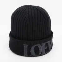 ロエベ F540257X23 ロゴ ニットキャップ ウール ブラック A4255104