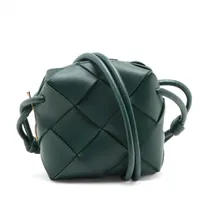 ボッテガヴェネタ マキシイントレチャート ミニ ループ レザー ショルダーバッグ グリーン