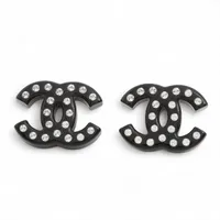 シャネル ココマーク D19S ピアス(両耳用) GP×プラスチック×ライン