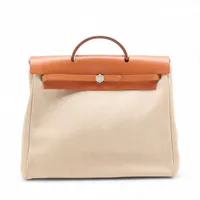 エルメス エールバッグMM トワルアッシュxヴァッシュハンター ベージュ シルバー金具 □E:2001年