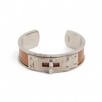 エルメス ケリー バングル クロコ ブラウン×シルバー A4256965｜中古