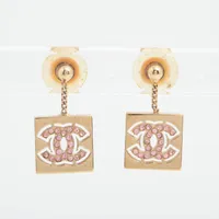 シャネル ココマーク ピアス(両耳用) GP×ラインストーン ゴールド