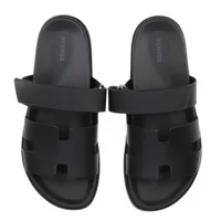 エルメス シプレ レザー サンダル 42 1/2 メンズ ブラック ベルクロ