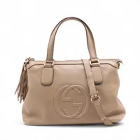 グッチ ソーホー レザー 2WAYハンドバッグ ベージュ 308362 A4257570