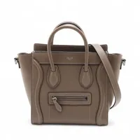 セリーヌ ラゲージ ナノショッパー レザー 2WAYハンドバッグ ベージュ