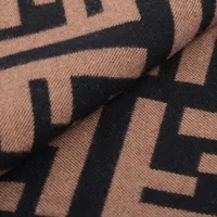 Fendi FXS424 A3Q1 ZUCCa Scarf Wool & silk Brown x black A4257804