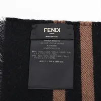 Fendi FXS424 A3Q1 ZUCCa Scarf Wool & silk Brown x black A4257804
