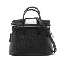 メゾンマルジェラ 5AC レザーxナイロン 2WAYハンドバッグ ブラック