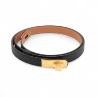 フェラガモ ダブルガンチーニ ベルト GP×革 ブラック A3496443｜中古