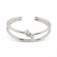 セリーヌ ノット ダブル カフ バングル C1 メタル シルバー A4260929