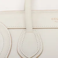 セリーヌ ラゲージ ナノショッパー レザー 2WAYハンドバッグ ホワイト