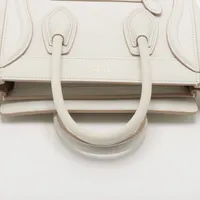 セリーヌ ラゲージ ナノショッパー レザー 2WAYハンドバッグ ホワイト