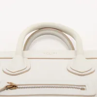 セリーヌ ラゲージ ナノショッパー レザー 2WAYハンドバッグ ホワイト