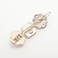 シャネル ココマーク アイコン D21A ヘアクリップ GP×レジン ブラック