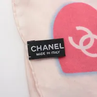 シャネル ココマーク アイコン 20P スカーフ シルク ベージュ×ピンク