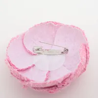 Aria_Vintage 　CHANEL コサージュ　ツイードピンク シャネル ココマーク カメリア 23C コサージュ ツイード ピンク