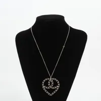 シャネル ココマーク ハート 02C ネックレス GP ブラック×ゴールド