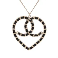 シャネル ココマーク ハート 02C ネックレス GP ブラック×ゴールド