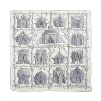 エルメス カレジェアン スカーフ カシミヤ×シルク カレジェアン CHEVAL