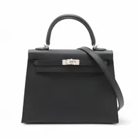 エルメス ケリー25 セリエ ヴォーエプソン ブラック シルバー金具 K:2025年