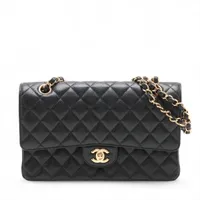 CHANEL ダブルチェーン　フラップバッグ　キャビアスキンゴールド☆ノベルティ CHANEL ボーイシャネル シングルフラップダブルチェーン ミディアム