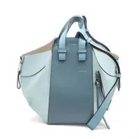 ロエベ ハンモック スモール レザー 2WAYハンドバッグ ブルー