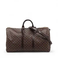 ヴィトン ダミエ キーポルバンドリエール55 N41414 ブラウン イニシャル入り