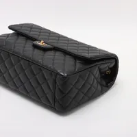 シャネル デカマトラッセ レザー シングルフラップ ダブルチェーン