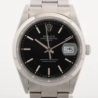 ロレックス オイスターパーペチュアルデイト 15200 SS SS AT ブラック文字盤