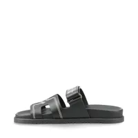 エルメス シプレ レザー サンダル 37.5 レディース ブラック×ホワイト