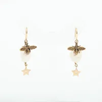 ディオール ピアス(両耳用) GP×フェイクパール ゴールド ビー ブランド