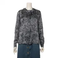 シャネル ココボタン 17年 シルク ブラウス 34 レディース ブラック