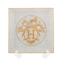 エルメス モザイク24 ゴールド スクエアプレート 陶器 イエロー×ライト