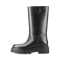 ブーツ prada Prada double chocolate Leather Boots EU38 Ladies' Black 1U635N