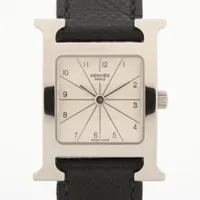 エルメス シェルシュミディ CM1.210 SS SS×革 QZ 白文字盤 A4111604