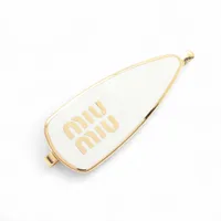 ミュウミュウ ロゴ ヘアピン メタル ブルーグレー A3317690｜中古