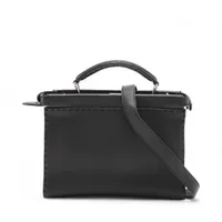 フェンディ ズッカ ソフトトランク バゲット レザー 2WAYハンドバッグ