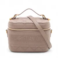 クリスチャンディオール カナージュ レザー 2WAYバニティバッグ ブラウン