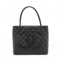 シャネル 復刻 キャビアスキン トートバッグ ブラック シルバー金具 6