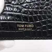 トムフォード クロコ型押し マネークリップ ブラック A4279240｜中古