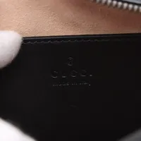 グッチ GGマーモント レザー チェーンショルダーバッグ ブラック