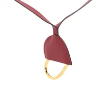 HERMES エルメス オクールデュフォーブル レザー ネックレス レッド レディース エルメス W:2024 ネックレス GP×革 レッド オクールデュフォーブル