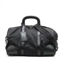 プラダ テスート ナイロンxレザー 2WAYボストンバッグ ブラック