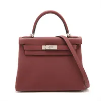 エルメス ケリー28 ルトゥルネ トゴ ルージュアッシュ シルバー金具 K:2025年