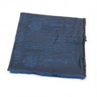 ベルルッティ カリグラフィ ストール ウール×シルク×カシミヤ ブルー