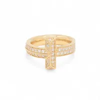 ティファニー Tトゥルー ワイド リング 750(YG) 5.5g A3533438｜中古