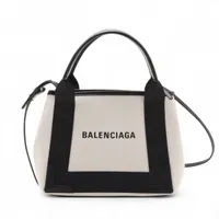 バレンシアガ ネイビーカバスM レザー トートバッグ ブラック 339936